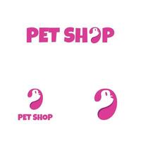Carta de un diseño de logotipo de tienda de mascotas vector