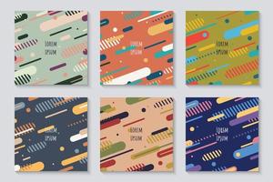 Abstract rounded lines pattern of vector cover card set. Minimal style of cover space artwork background. illustration vector