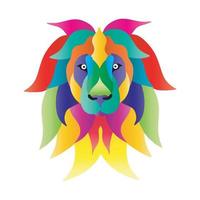 colorful vector lion. Abstract design. Vector illustration.