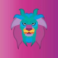 colorful vector lion. Abstract design. Vector illustration.