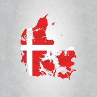 Denmark map with flag vector