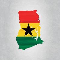 mapa de ghana con bandera vector