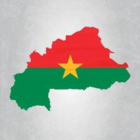 mapa de burkina faso con bandera vector