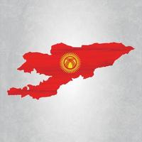Kirguistán mapa con bandera