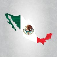 mapa de mexico con bandera vector