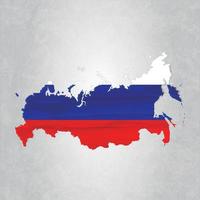 mapa de rusia con bandera vector