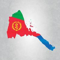 mapa de eritrea con bandera vector