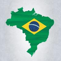 mapa de brasil con bandera vector