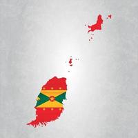 Grenada map with flag vector