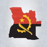 mapa de angola con bandera vector