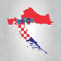 mapa de croacia con bandera vector