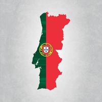 mapa de portugal con bandera vector