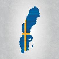 mapa de suecia con bandera vector