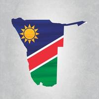 mapa de namibia con bandera vector