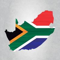 mapa de sudáfrica con bandera vector