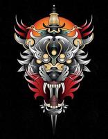 wolf neo traditional tattoo vector