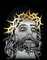 jesus christ catholic tattoo vector
