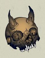 skull demon tattoo vector