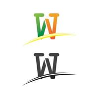 W Letter and font  Logo Template design vector