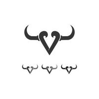 cabeza de toro y búfalo conjunto de animales de vaca diseño de logotipo de mascota vector para deporte cuerno búfalo animal mamíferos logo de cabeza matador salvaje