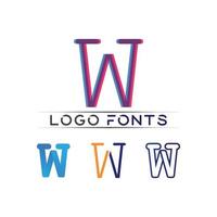 W Letter and font  Logo Template design vector