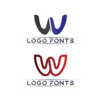 W Letter and font  Logo Template design vector