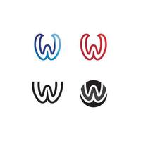 W Letter and font  Logo Template design vector