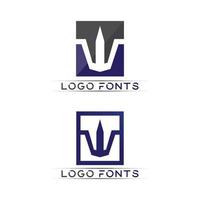 Plantilla de logotipo de letra w y diseño de logotipo de fuente vector