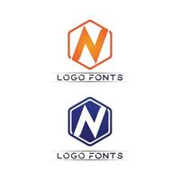 N logo font company logo business and letter initial N design vector and letter for logo