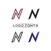 N logo font company logo business and letter initial N design vector and letter for logo