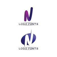 N logo font company logo business and letter initial N design vector and letter for logo