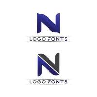 N logo font company logo business and letter initial N design vector and letter for logo