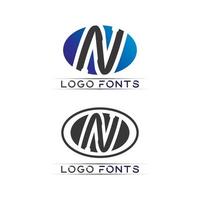 N logo font company logo business and letter initial N design vector and letter for logo