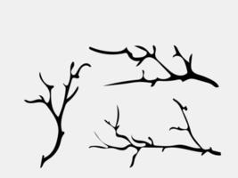 Tree branch, dead tree, tree branch design vector