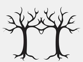 árbol sin hojas, árbol en otoño, rama de árbol, árbol muerto, árbol desarraigado vector