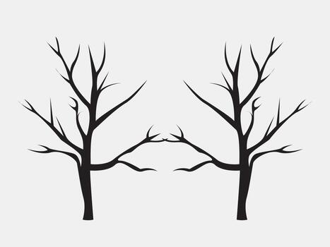tree in autumn, tree branch, dead tree vector
