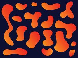 Liquid element design, gradient color, liquid design, orange gradient vector