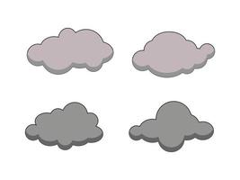 conjunto de nubes, conjunto de ilustración de nube, ilustración simple de una nube nublada, una nube que lloverá vector