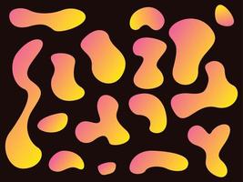 Gradient liquid design, set element of liquid design, orange gradient vector