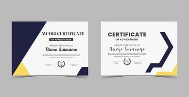 Certificate of Appreciation template, certificate of achievement, awards diploma template vector