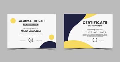 plantilla de certificado de reconocimiento, certificado de logros, plantilla de diploma de premios vector