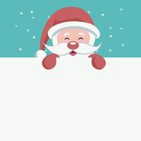 tarjeta de dedicación de navidad de santa claus vector