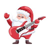 rocker santa claus with glasses on white background vector