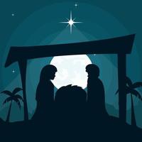 background with little christmas nativity scene and star of david on transparent background vector