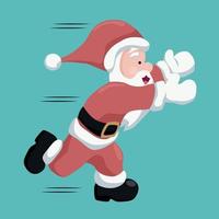 Santa Claus Christmas card running happy vector