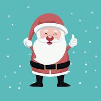 Christmas card of little Santa Claus waving cheerful vector