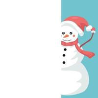 Snowman card for dedication in Merry Christmas vector