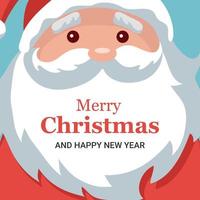 Santa claus face merry christmas card vector