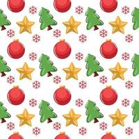 background of small christmas decorative elements vector