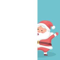 tarjeta de navidad para escribir dedicación de feliz santa claus vector